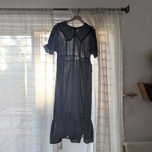 nwt gingham peter pan collar dress